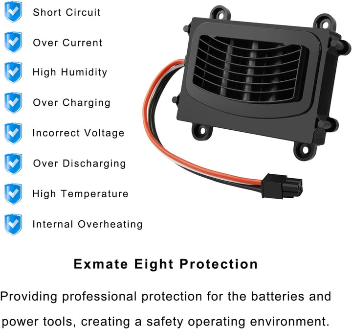 Exmate Batterie 2500mAh Kompatibel mit Bosch Indego 350, 400, M 700, M+ 700, S+ 350, S+ 400 Rasenrob