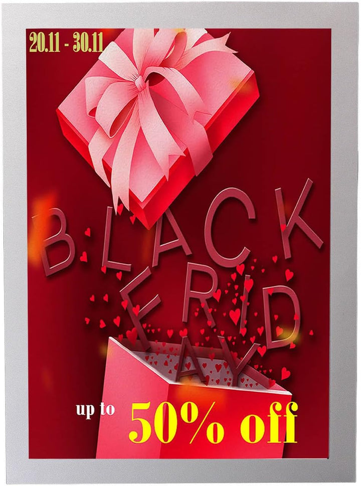 TUKA-i-AKUT 1st. A1 Info-Rahmen Selbstklebend mit Magnetverschluss, Einstecktasche Infotasche Blatth