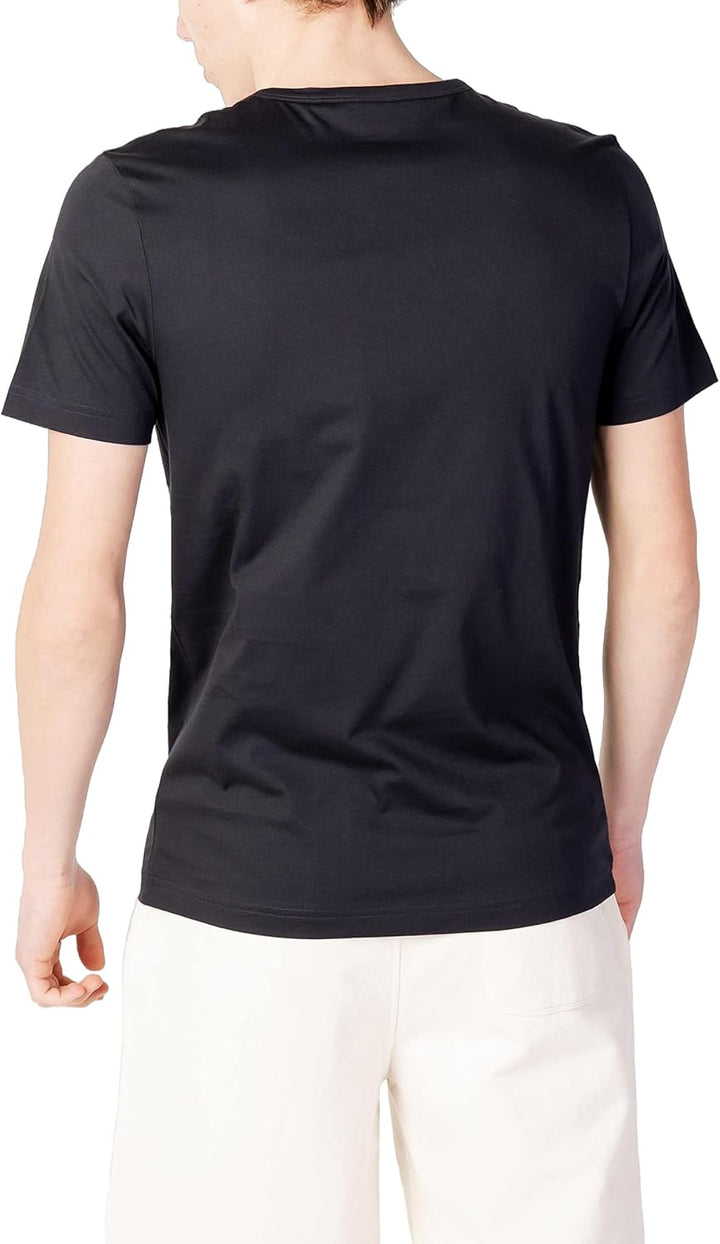BOSS Herren Tee Curved T-Shirt aus Bio-Baumwolle mit geschwungenem Logo L Dark Blue404, L Dark Blue4