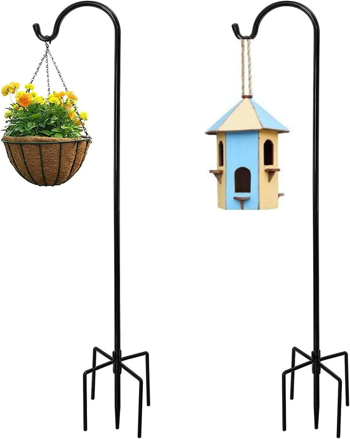XRR Schäferhaken 2 Stück Shepherd's Hooks mit 5 Zinken 96 cm/37 inch Hirtenhaken Metall Gartenstab f