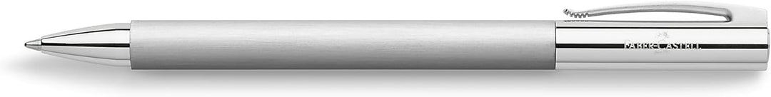 Faber-Castell 148152 - Drehkugelschreiber AMBITION Edelstahl, Mine B, inklusive Geschenkverpackung,