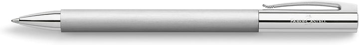 Faber-Castell 148152 - Drehkugelschreiber AMBITION Edelstahl, Mine B, inklusive Geschenkverpackung,
