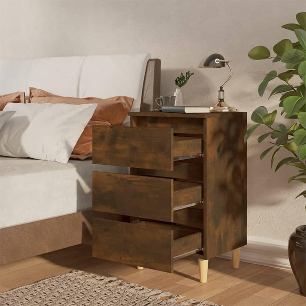 FIRBNUS Bedside Table Nachtkonsole Beistelltisch mit Stauraum Night Stand Nachttisch mit Massivholz-