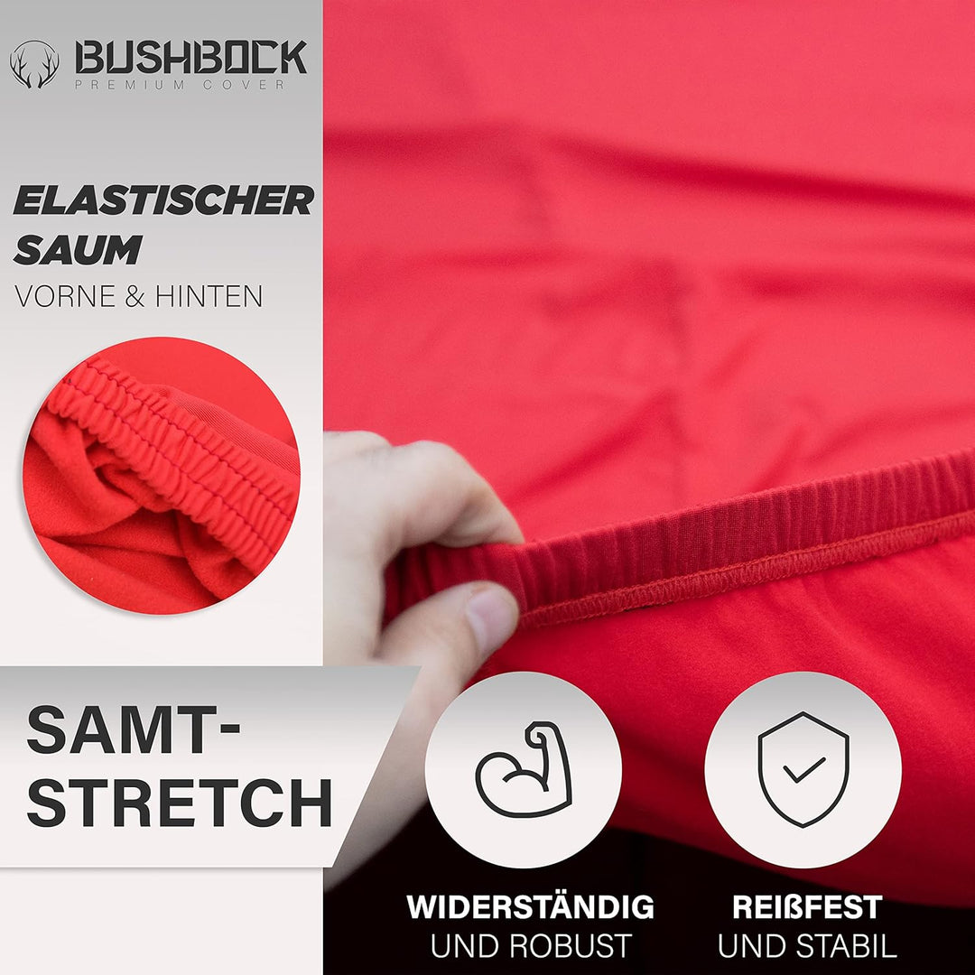 BUSHBOCK® Premium Autoabdeckung Indoor - Satin Schutzhülle Stoff - Abdeckplane Autoplane Autogarage