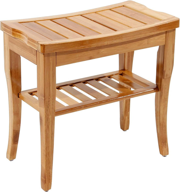 sogesfurniture Bambus Hocker Sitzhocker Duschhocker, Ablage Badhocker, Badezimmer Sitzbank, Mehrzwec