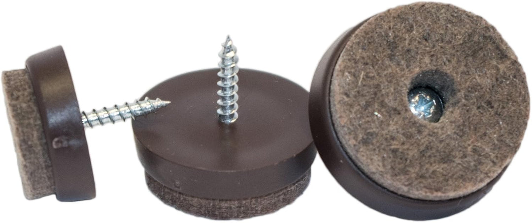 haggiy Filzgleiter zum Schrauben, Kunststoffbasis, braun, rund 20 mm (100 STK.) Ø 20 mm Braun, Ø 20
