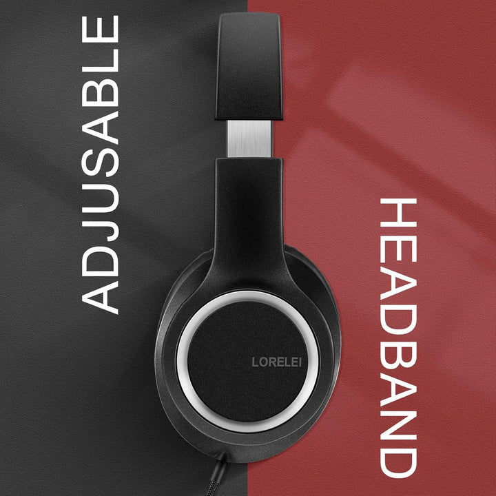 LORELEI X8 Over-Ear-Kopfhörer mit Mikrofon mit 1,45 m verwicklungsfreier Nylonschnur und 3,5-mm-Stec