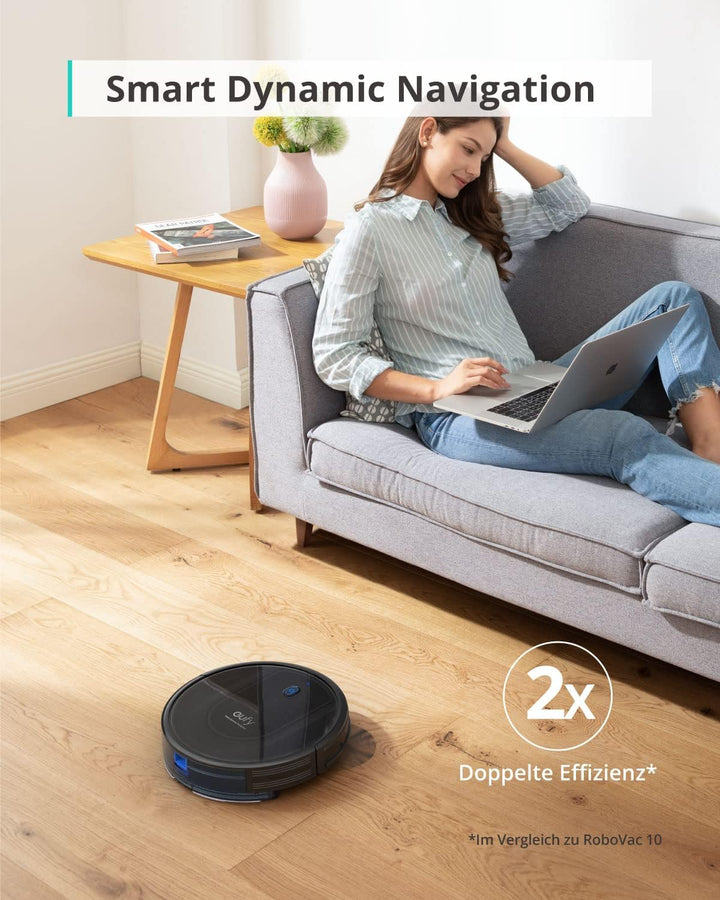 eufy Saugroboter mit Wischfunktion, RoboVac G10 Hybrid, Smart Dynamic Navigation, 2-in-1 Sauger & Wi