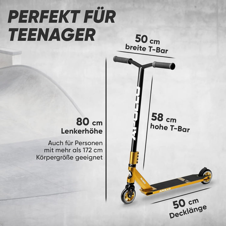 Apollo Stunt Scooter - Star Pro, eloxierter Profi Stuntroller, Kinder Scooter mit ABEC 9 Kugellagern