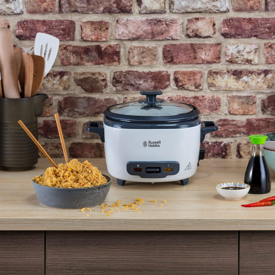 Russell Hobbs 27040 Grosser Reiskocher - bis zu 14 Portionen mit Dampfkorb, Messbecher und Löffel in