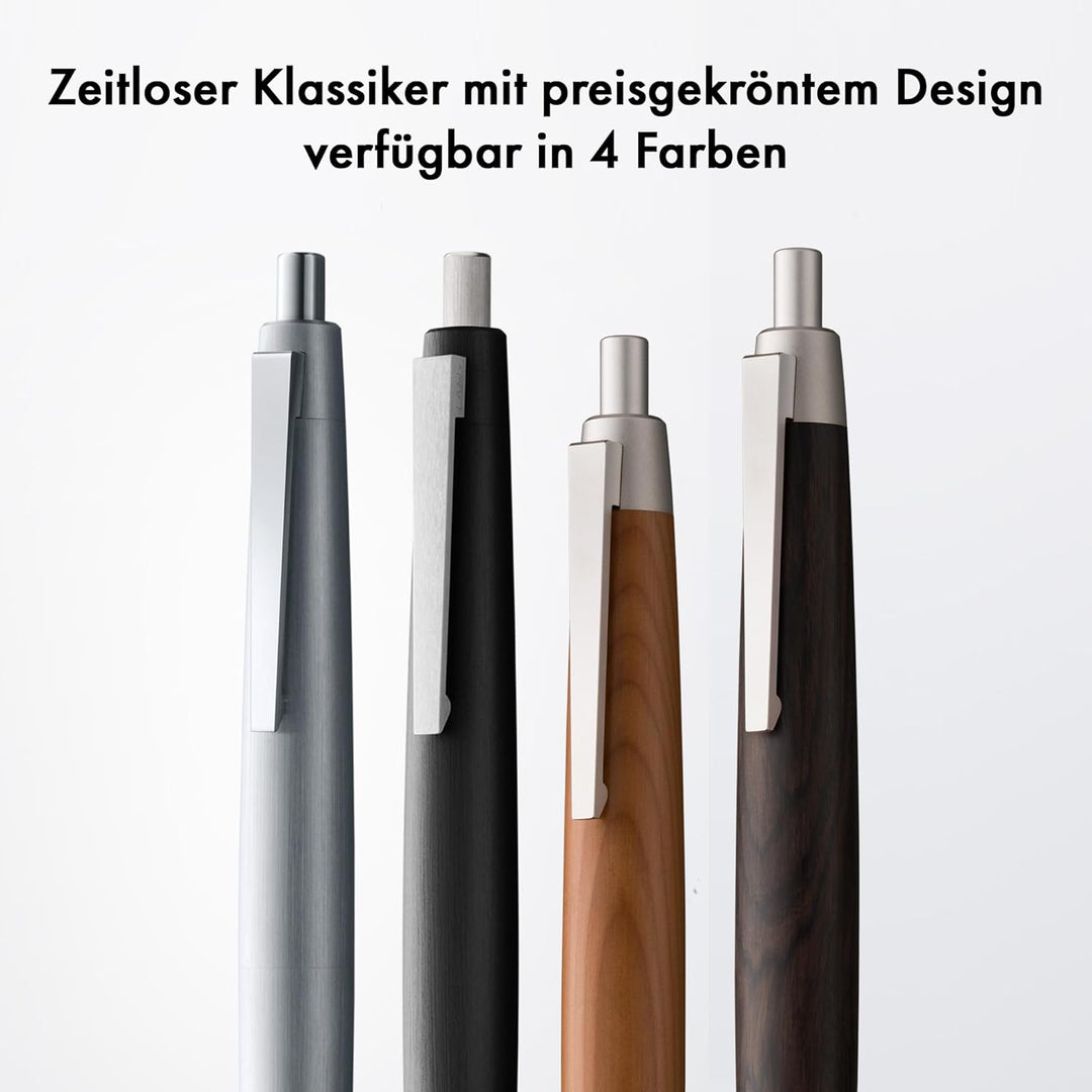 LAMY 2000 Kugelschreiber 203 – Kuli in einer edlen Holzvariante in der Farbe Palladium Eibenholz – M