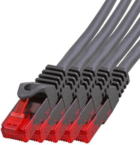 BIGtec - 5 Stück - 20m Gigabit Netzwerkkabel Patchkabel Ethernet LAN DSL Patch Kabel schwarz (2x RJ-