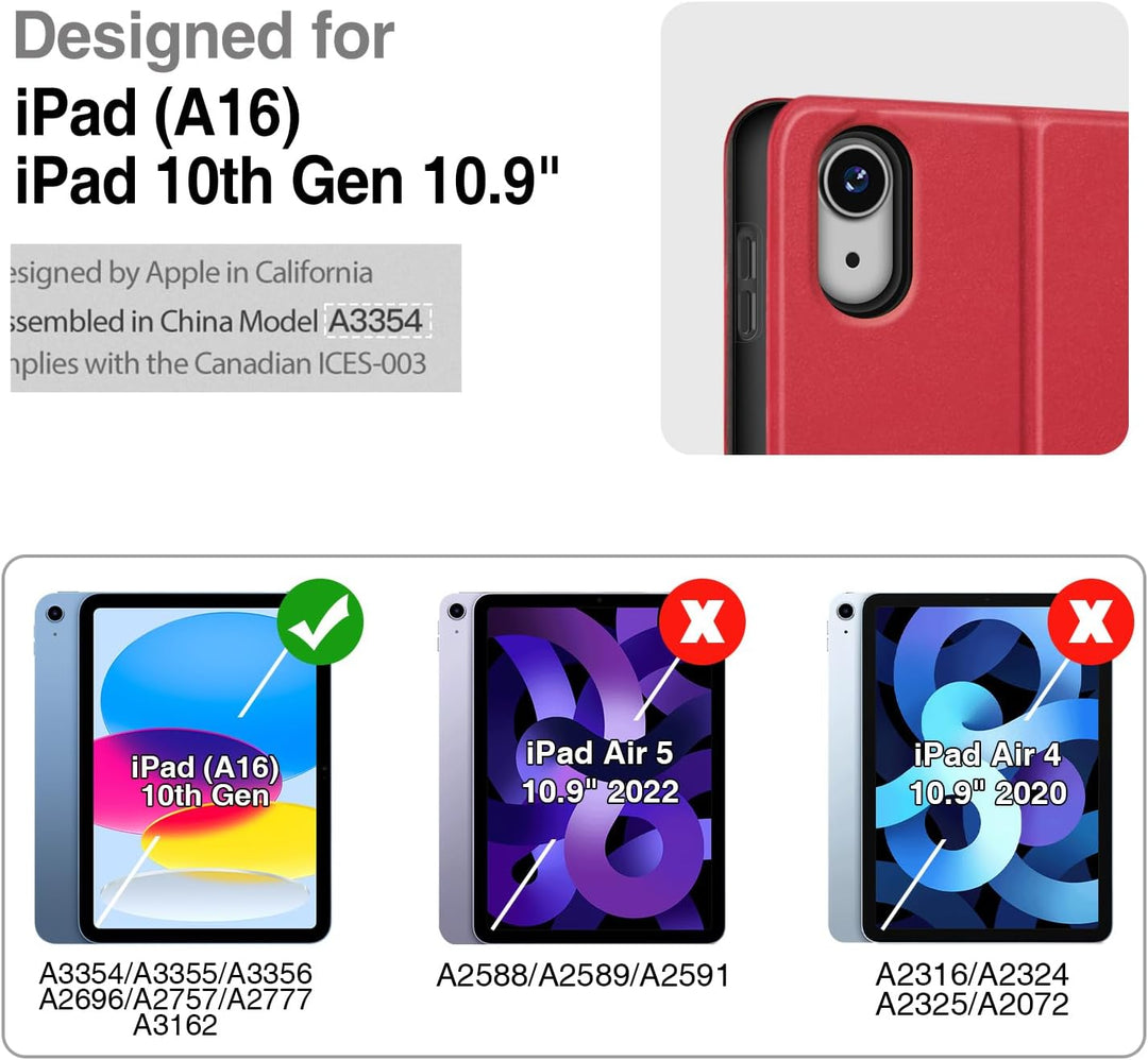 Antbox Hülle für iPad 10 Generation 2022 10,9 Zoll mit stifthalter Apple Pencil Halter Auto Schlaf/W