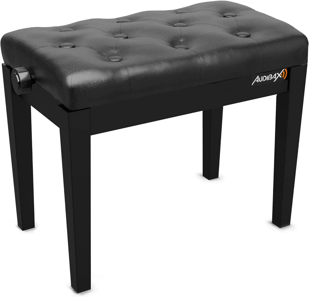 Audibax KB500B Banco para Piano/Teclado Ajustable Regulable. Acolchado. Negro