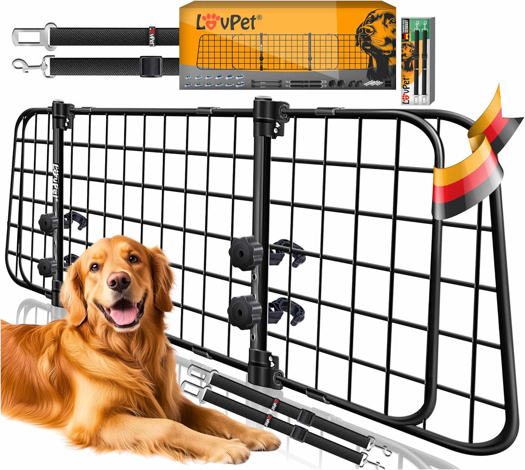 Lovpet® Hundegitter Auto, Autoschutzgitter Trenngitter Universal, verstellbare Breite, Kopfstütze Ko
