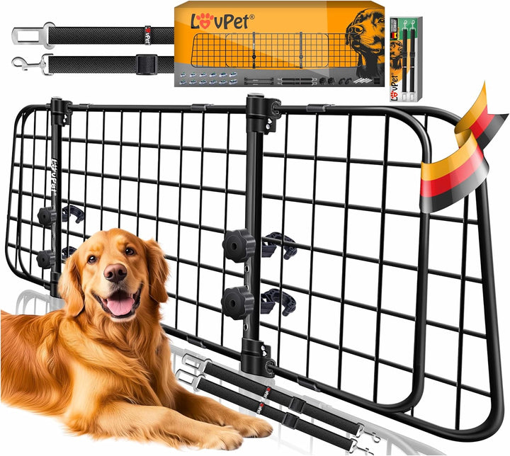 Lovpet® Hundegitter Auto, Autoschutzgitter Trenngitter Universal, verstellbare Breite, Kopfstütze Ko