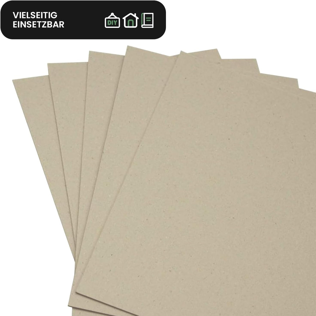 Netuno 100x Graupappe DIN A5 148x 210 mm 1538g Graukarton 2,5 mm Buchbinderpappe für Bastelarbeiten