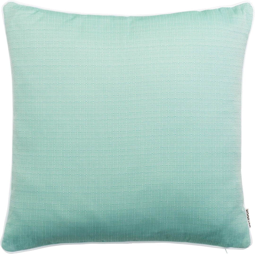 Brandsseller 2er Set Outdoor Kissen 45x45 cm – Wetterfeste Zierkissen mit Paspel in Walzoptik – Wass