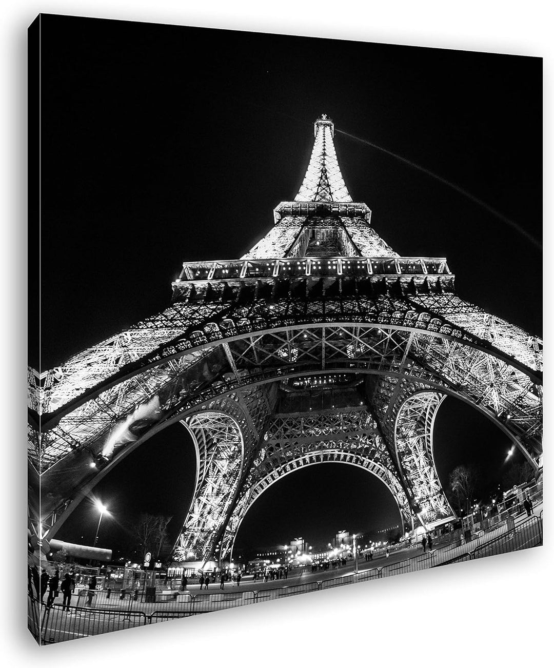 deyoli riesiger Eiffelturm in Paris im Format: 70x70 Effekt: Schwarz&Weiss als Leinwandbild, Motiv a