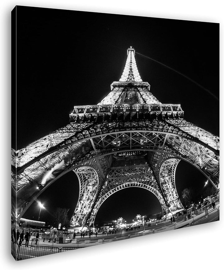 deyoli riesiger Eiffelturm in Paris im Format: 70x70 Effekt: Schwarz&Weiss als Leinwandbild, Motiv a