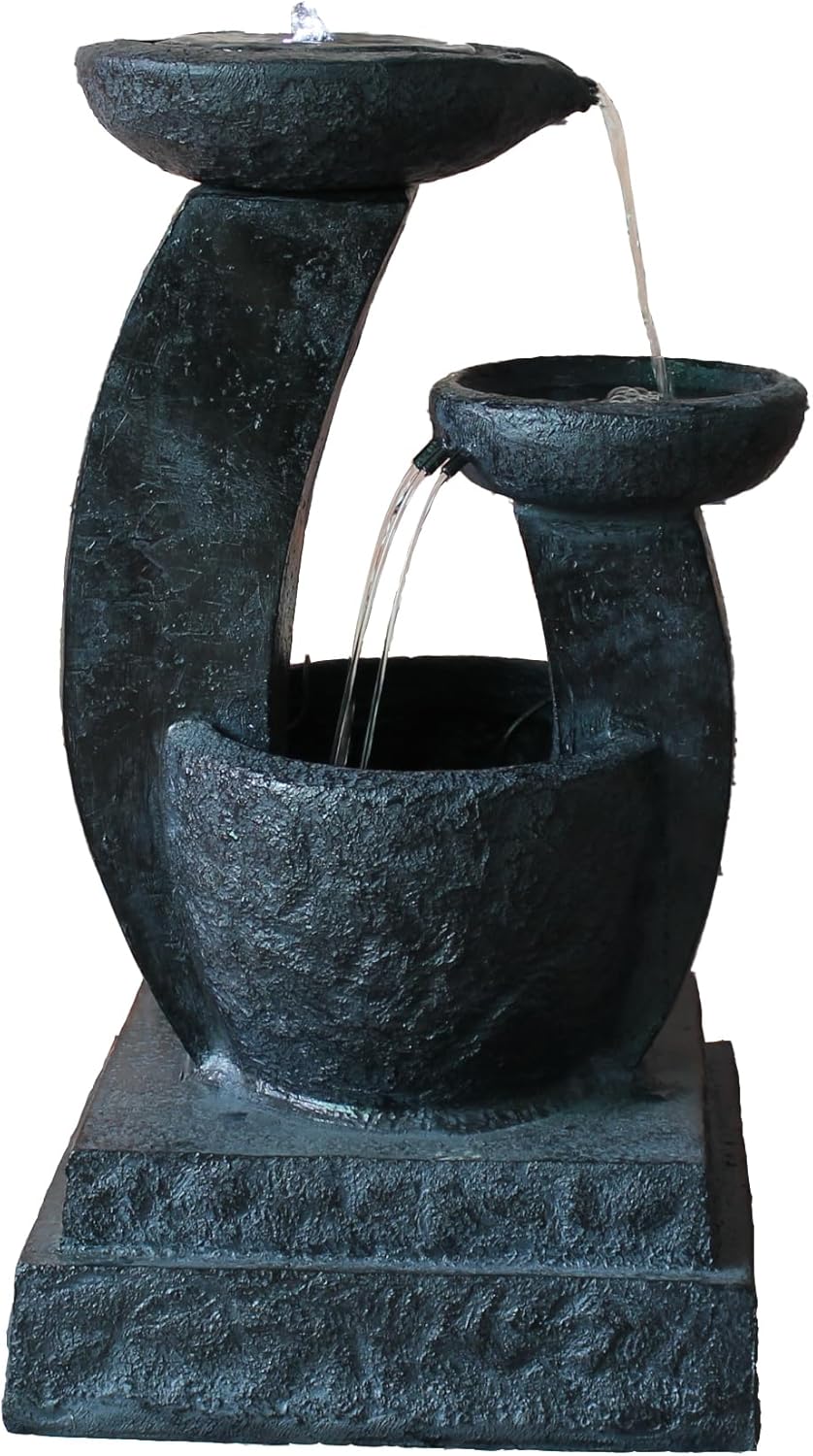 Solarspringbrunnen Solarbrunnen Cascade Garten Brunnen Kaskade Komplettset für Garten und Terrasse T