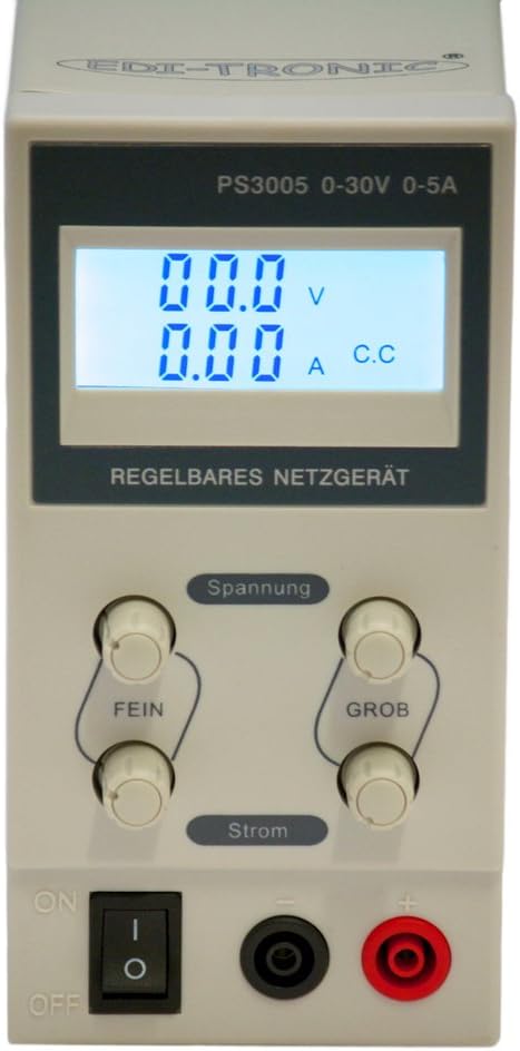 edi-tronic Regelbares DC Labornetzgerät 0-30V 0-5A PS3005 Labornetzteil Netzgerät regelbar Netzteil