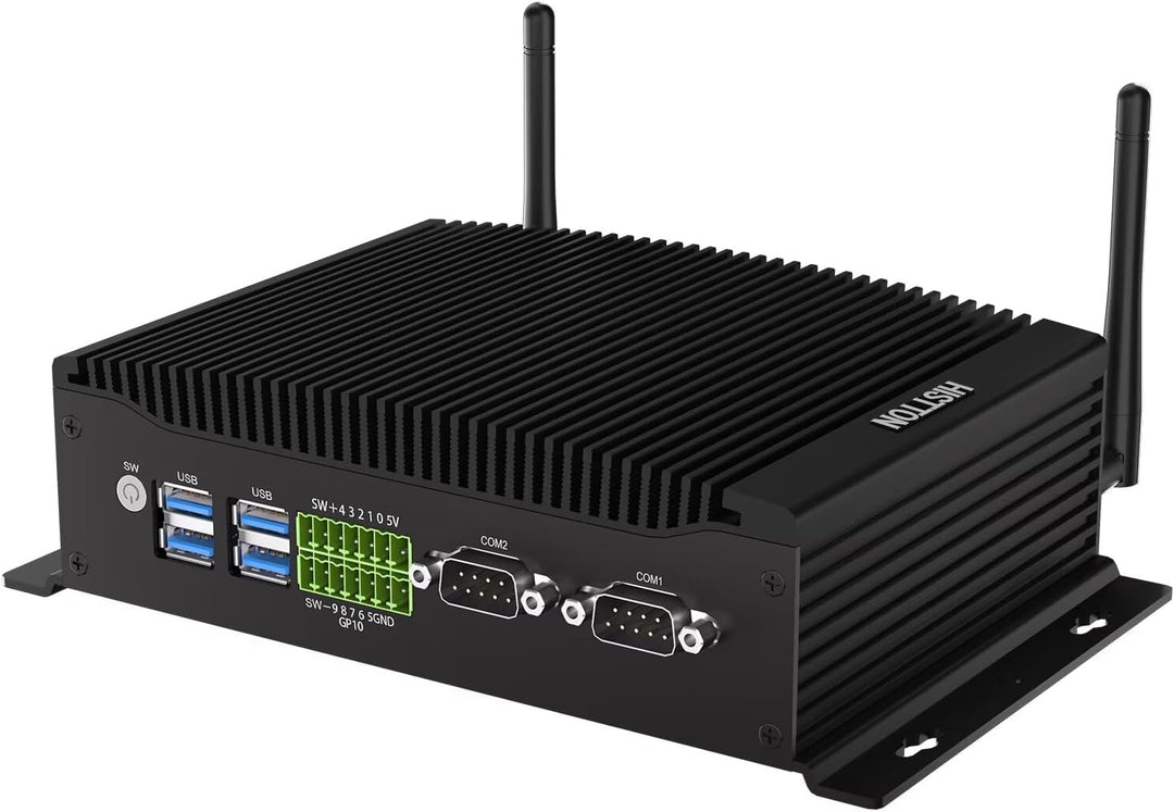 HISTTON Lüfterloser Mini PC Windows 11 Pro, Industrie PC Core i7-10810U, DDR4 32GB RAM 512GB M2. SSD