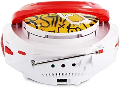 Metronic 477454 CD-Player für Kinder, Simpsons, mit USB-/AUX-IN-Port Rot/Weiss Simpson jaune, Simpso