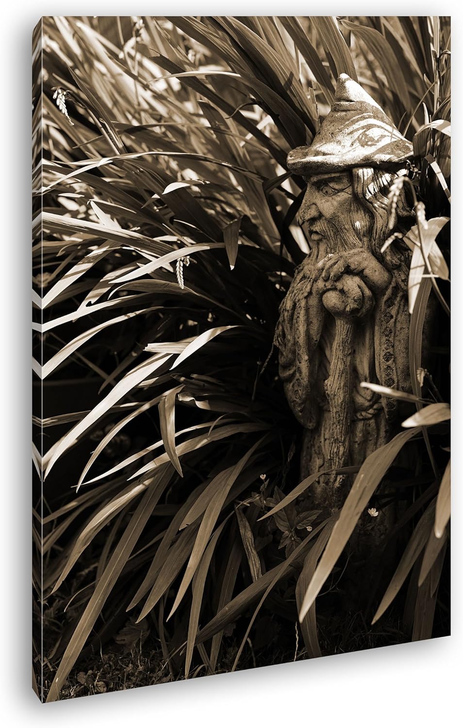 deyoli Magierstatur im hohen Gras Format: 80x60 Effekt: Sepia als Leinwand, Motiv fertig gerahmt auf