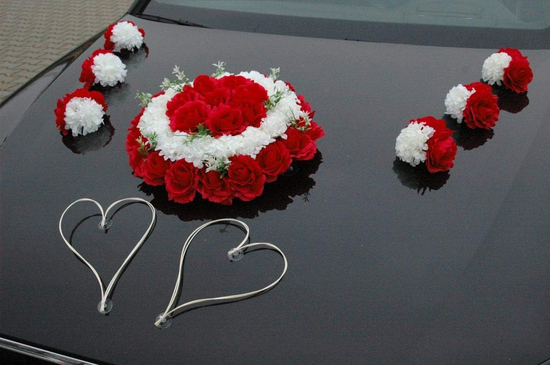 DEKORATIVER SCHMUCK Braut Paar Rose Deko Dekoration Autoschmuck Hochzeit Car Auto Wedding Deko Girla