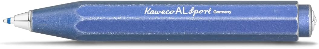 Kaweco 10000730 Al Sport Stonewashed Blue Business Kuli aus hochwertigem Aluminium I leichter Tasche