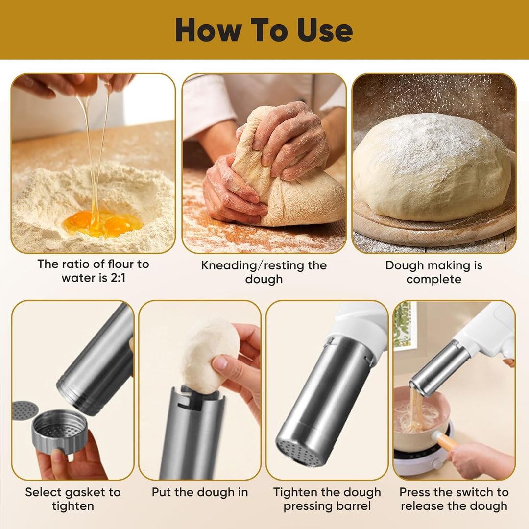 Elektrische Nudelmaschine,Automatische Handheld pasta Maker,Kitchenaid für den Haushalt,2000mAh Mult