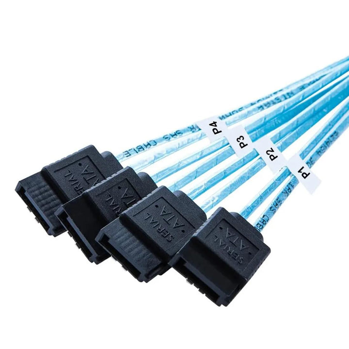 Bolwins P56S Mini SAS SFF-8643 auf 4x SATA 7pin Splitter Kabel – 1m Internes Datenkabel für Festplat