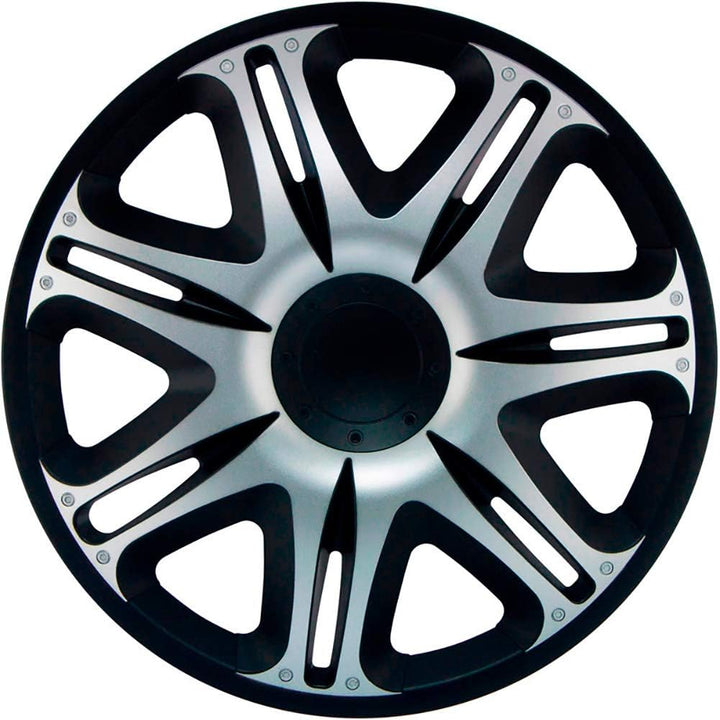Satz J-Tec Radzierblenden Nascar 14-Zoll Silber/Schwarz 14-inch Silber/Schwarz, 14-inch Silber/Schwa