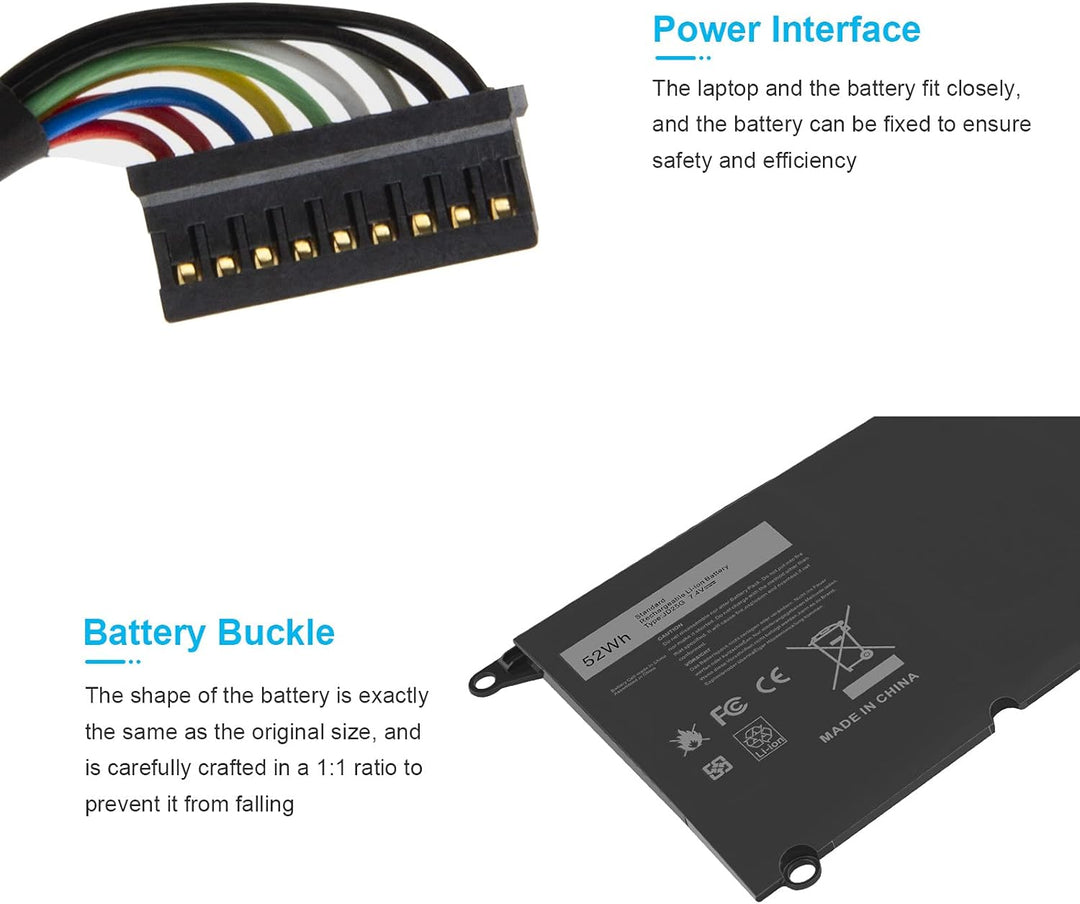 ASUNCELL 52WH JD25G Laptop-Akku Dell XPS XPS 13 XPS13 9350 13-9350 XPS 13 XPS 13 9343 13-9343 13D-93
