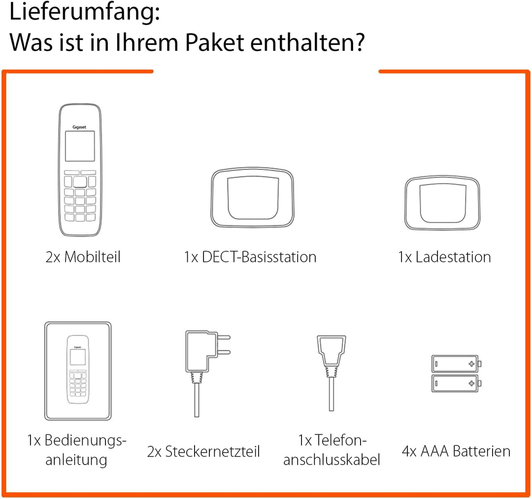 Gigaset AS690 Duo - 2 Schnurlose Telefone - grosses, kontrastreiches Display - brillante Audioqualit