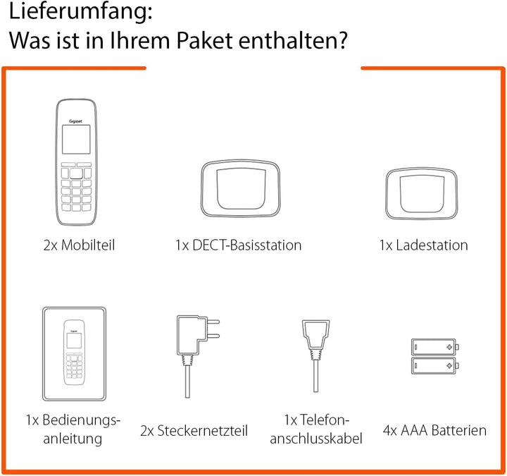 Gigaset AS690 Duo - 2 Schnurlose Telefone - grosses, kontrastreiches Display - brillante Audioqualit