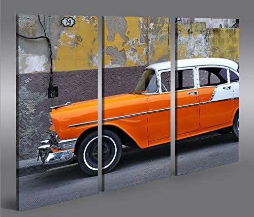 islandburner Bild Bilder auf Leinwand Auto in Cuba 3p XXL Poster Leinwandbild Wandbild Dekoartikel W