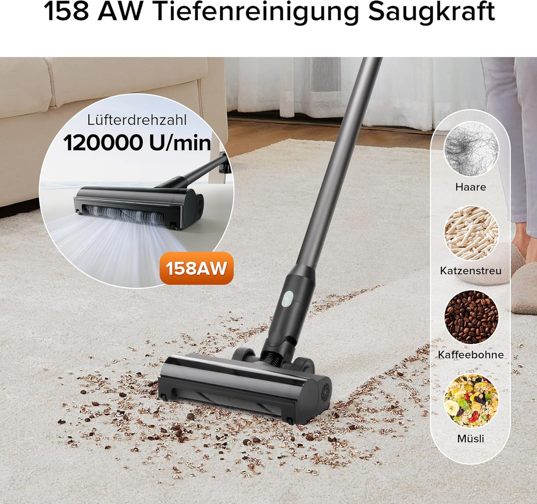 roborock H5 Akku Staubsauger - 158AW Saugleistung, 120.000 RPM, Leichtes Design (1,55 kg), 60 Min Ak