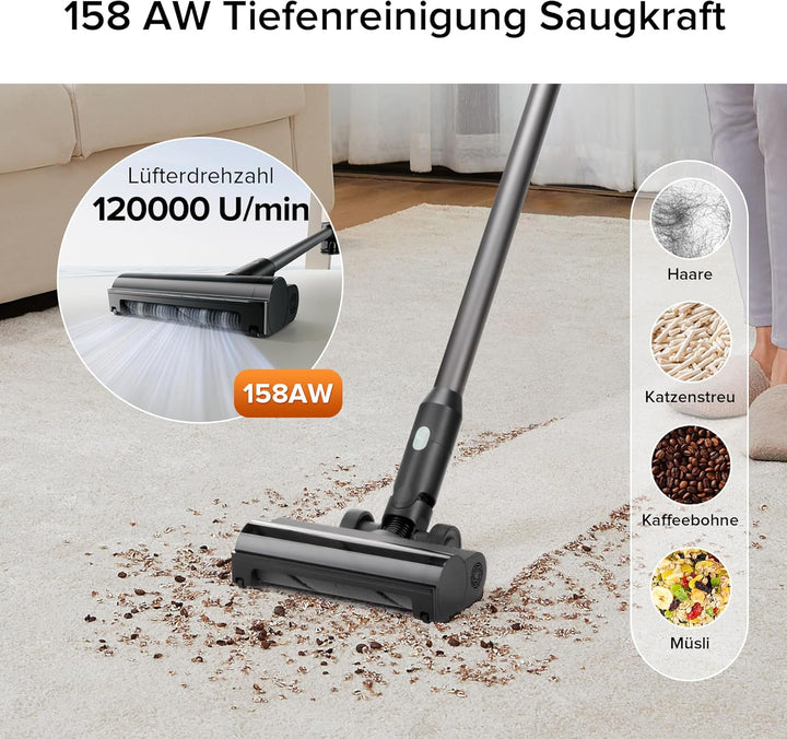 roborock H5 Akku Staubsauger - 158AW Saugleistung, 120.000 RPM, Leichtes Design (1,55 kg), 60 Min Ak