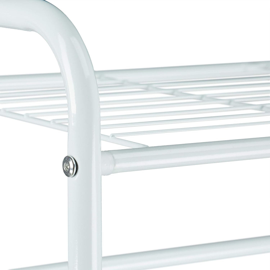 Relaxdays Kleiderständer mit Ablage SANDRA, Metall Garderobenständer mit Kleiderstange HBT: 166 x 60