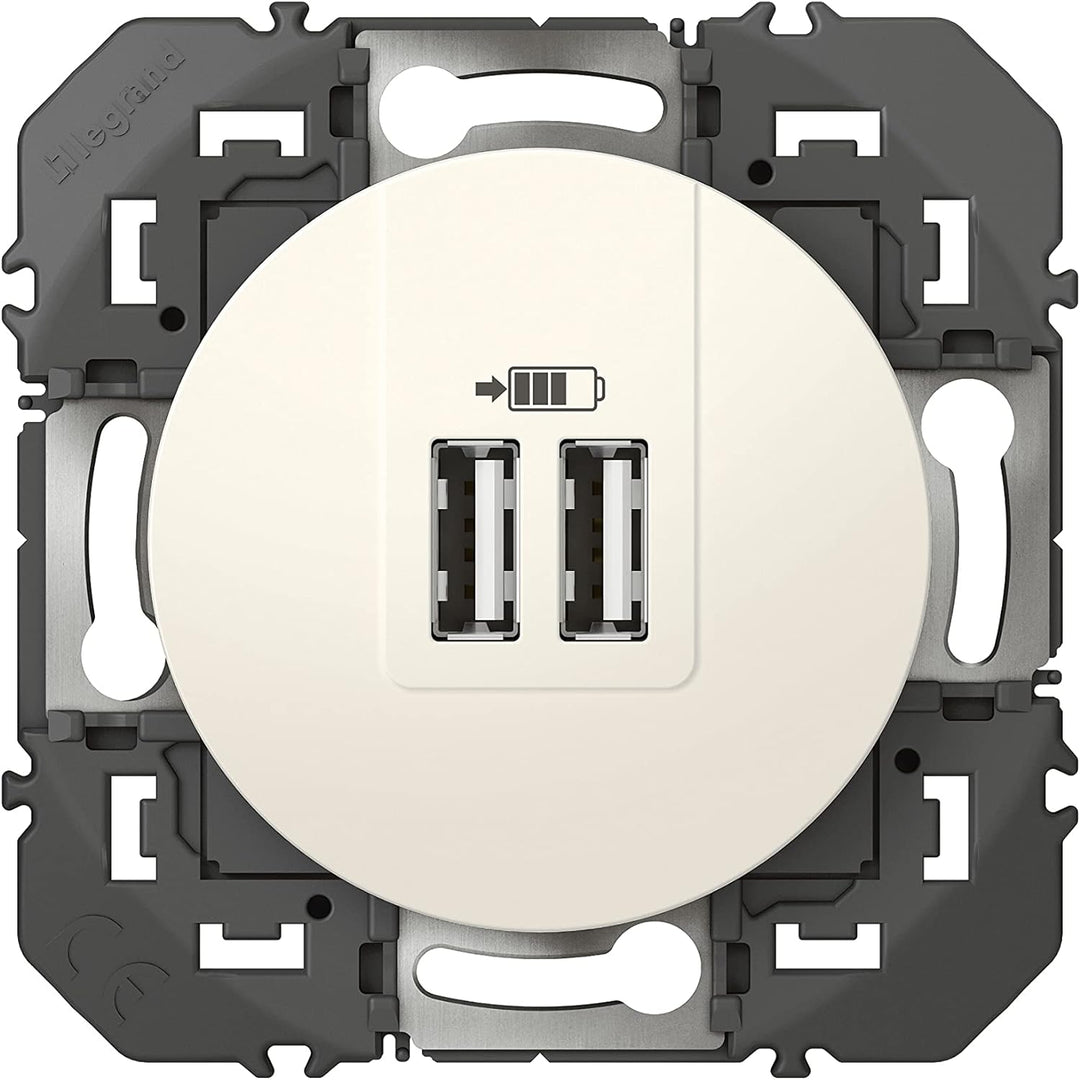 Legrand LEG300407 KIT2P+T/2 x USB PREC BC Steckdosen-Set, Oberfläche + Lademodul, 2 USB-Anschlüsse,