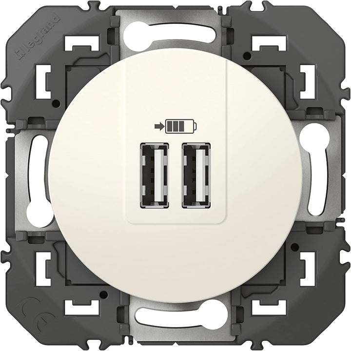 Legrand LEG300407 KIT2P+T/2 x USB PREC BC Steckdosen-Set, Oberfläche + Lademodul, 2 USB-Anschlüsse,