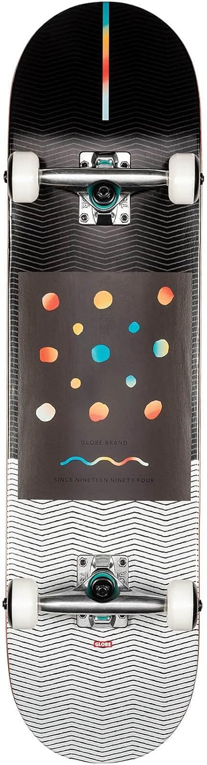 Globe G1 Nine DOT Four Skateboard 2021 Black/White 8.125, 8.125