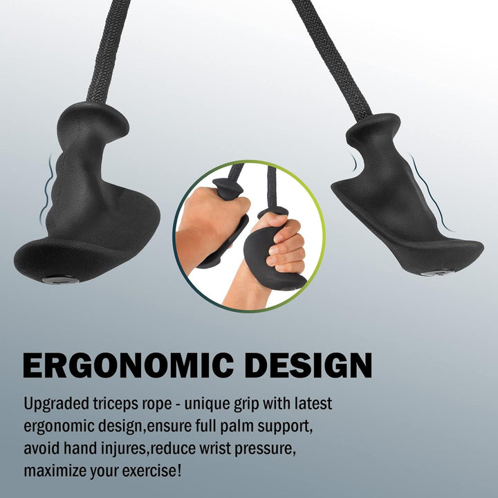 DASKING Trizepsseil Unterarmtrainer Ergonomisches Griffe, Kabelmaschine Trizeps Ergonomischen Rutsch