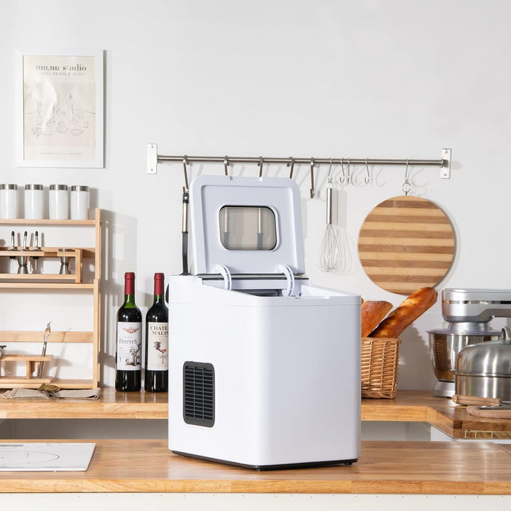 COSTWAY Eiswürfelmaschine Edelstahl Klein | Ice Cube Maker | 12 Kg 24 H | Zubereitung in 6 Min | 1,5