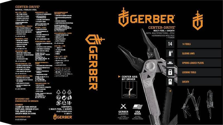 Gerber Multifunktionswerkzeug mit Taschenclip, Einhandöffnung, 14 Funktionen und Nylon-Scheide, Cent