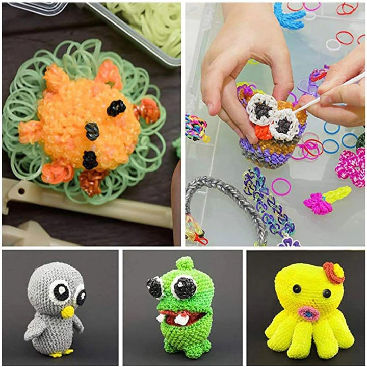 Loom Bands Kit, 15000 Stck DIY Gummibänder Set für Kinder Mehrfarbiges Set Herstellung Elastischen A