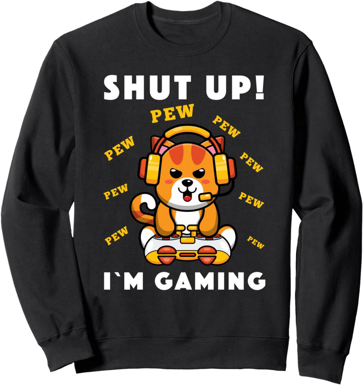 Gaming Katze Gaming Headset Gamer Spruch Outfit Gamer Nerds Sweatshirt