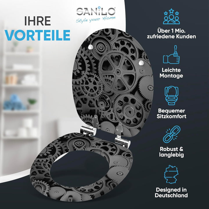 Sanilo WC Sitz mit Absenkautomatik, viele neue Toilettendeckel zur Auswahl, hochwertige Oberfläche,